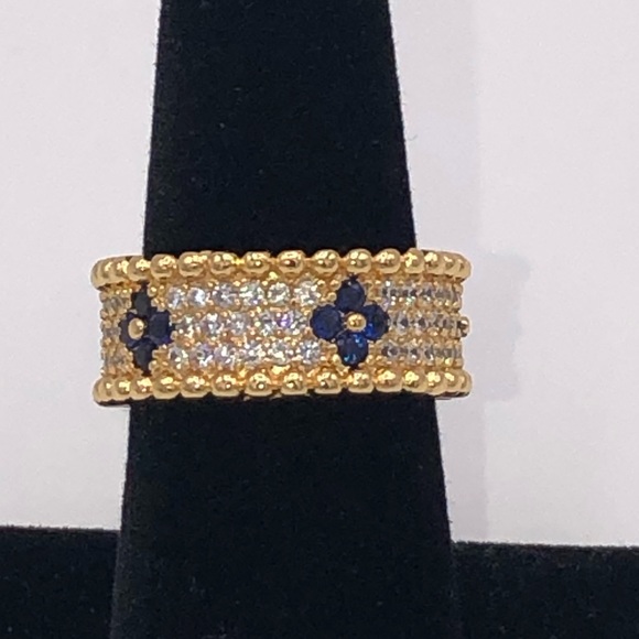 18k Sapphire Venetian Band - Picture 8 of 10